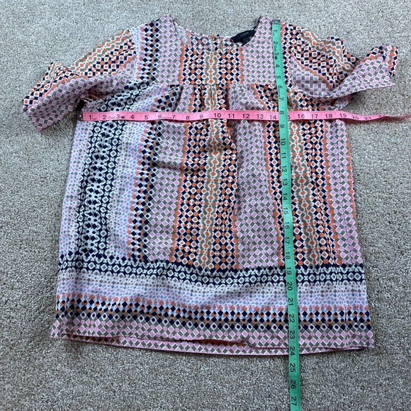 J. Crew Womens Top 4 Pink Orange Cotton Boho Geometric Hippie Lightweight - Picture 3 of 8